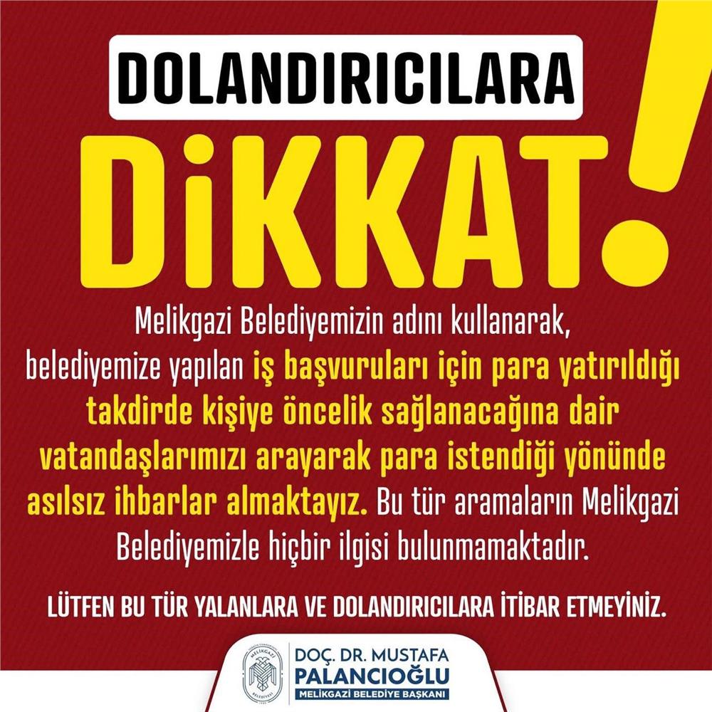 Başkan Palancıoğlu’ndan ‘dolandırıcı’ uyarısı